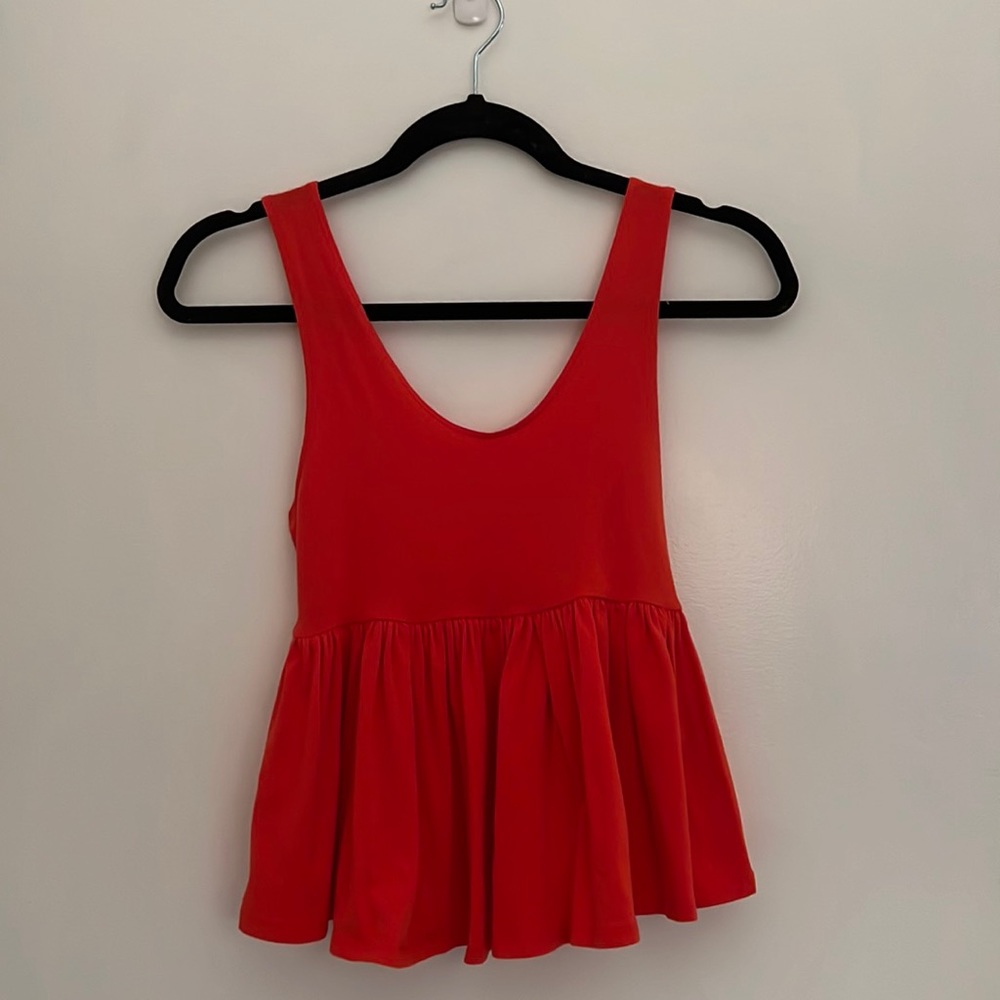 Truly Madly Deeply - Red Peplum Tank Top